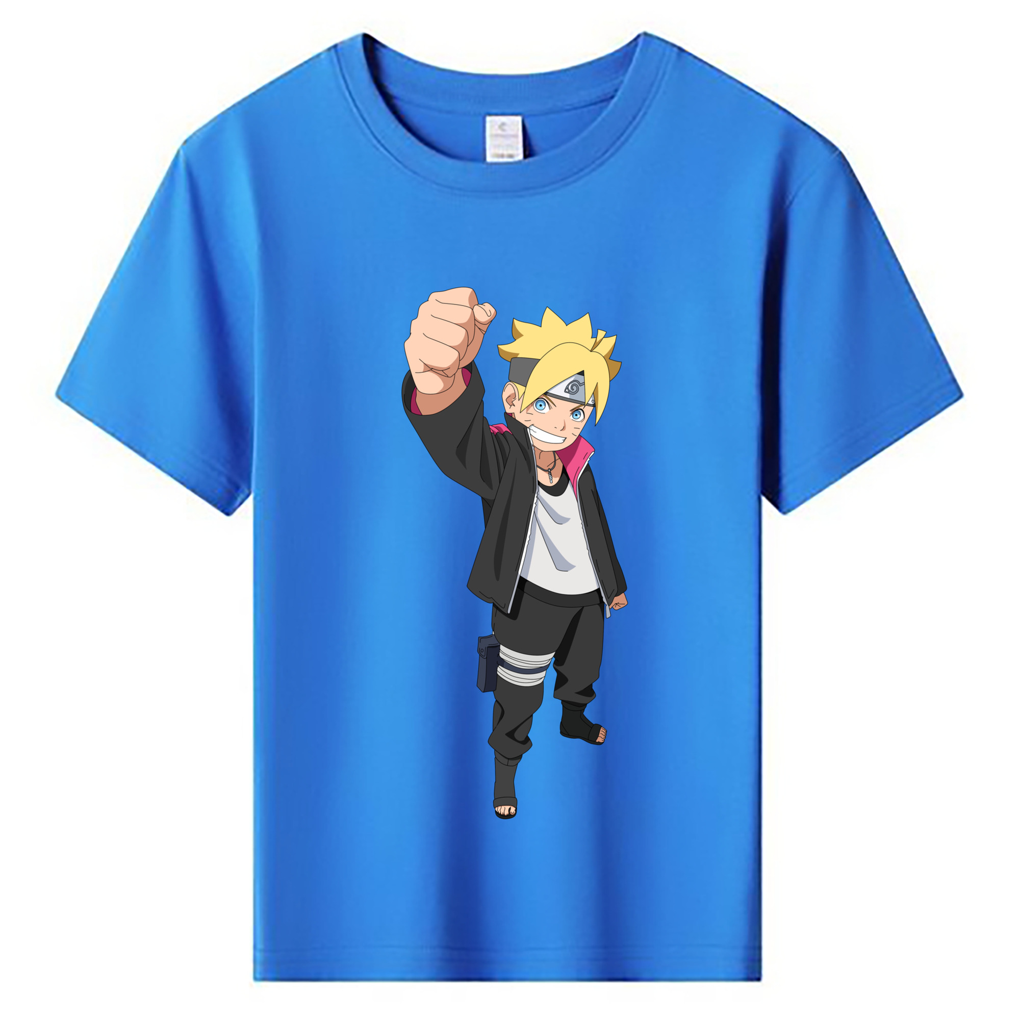 （画像用） NARUTO -ナルト- うずまき ボルト Uzumaki Boruto 綿100％キッズTシャツ（フロントプリント）